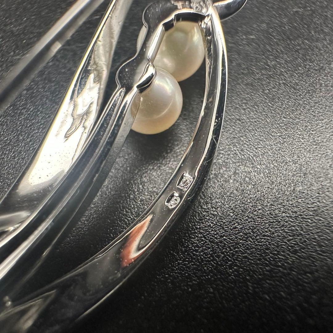 極美品✨　MIKIMOTO ミキモト　パール　ブローチ　ロゴ　刻印　1633