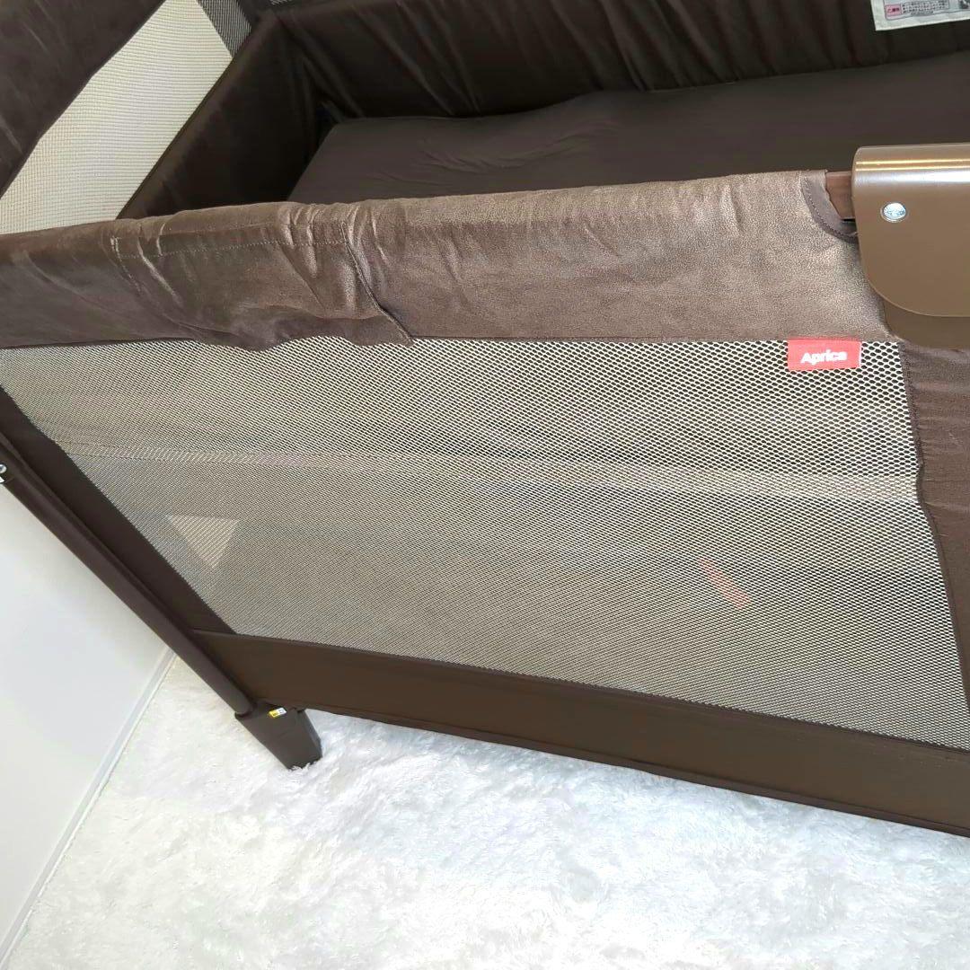 【美品】Aprica ココネルエアープラス ベビーベッド チョコレートブラウン