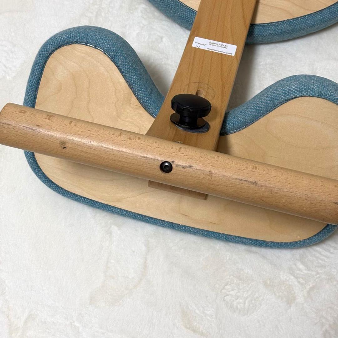 【美品】バランスチェア イージー ライトブルー レッド リボ