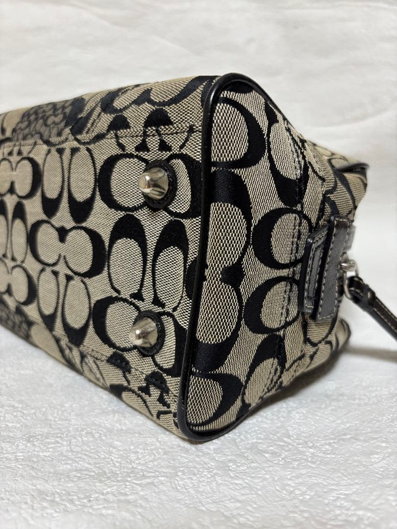 コーチ F12317 シグネチャー ハンドバッグ レザー キャンバスパッチワーク