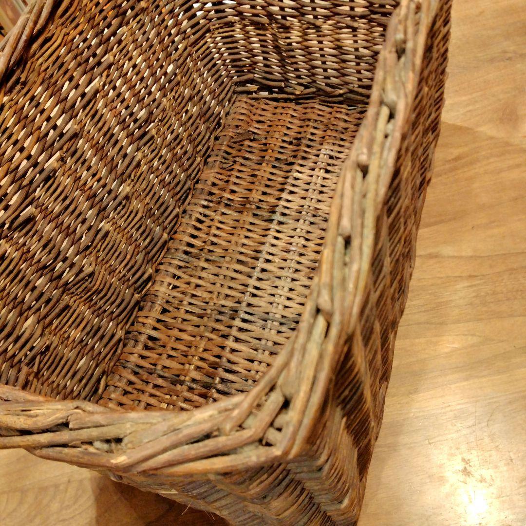 あけび　籠 特大 かご バスケット　古民具　脱衣籠　vintage　蔓　大きい