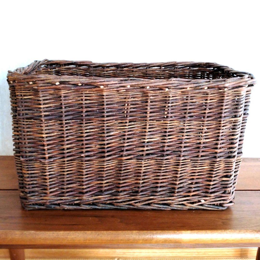 あけび　籠 特大 かご バスケット　古民具　脱衣籠　vintage　蔓　大きい