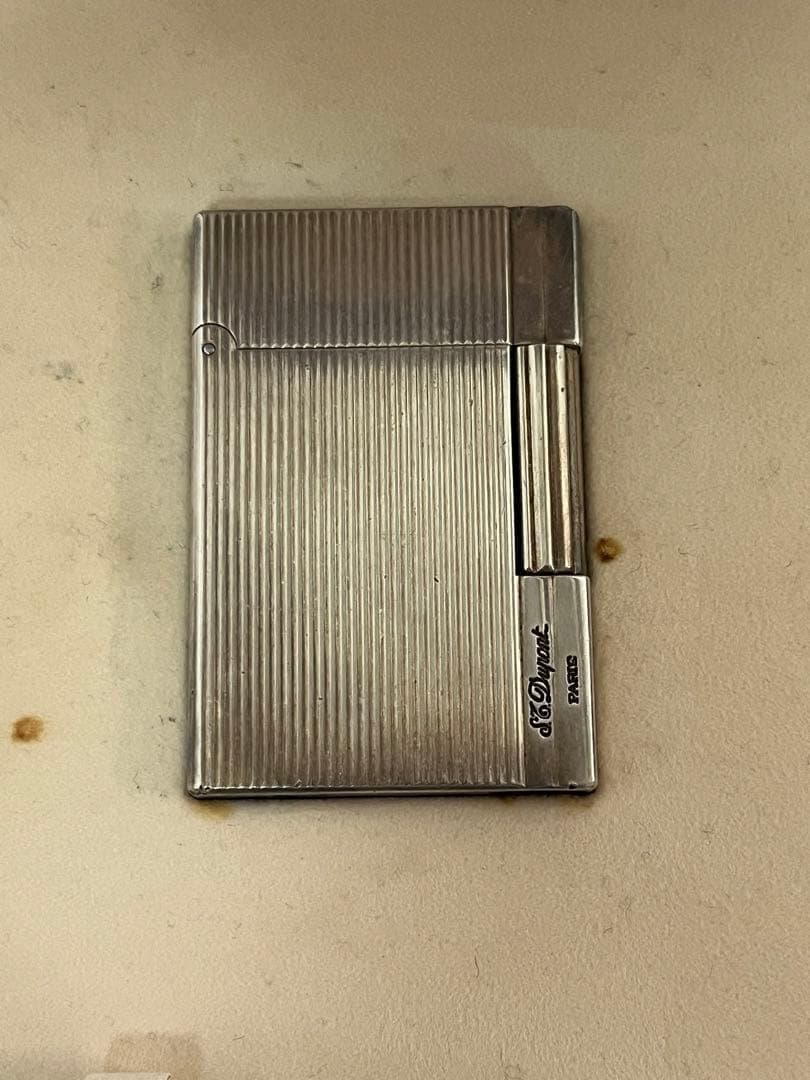 開閉音あり 高音 デュポン ガスライター シルバー ストライプ ライン2s