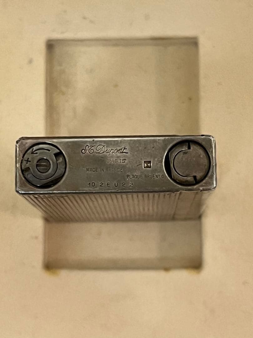 開閉音あり 高音 デュポン ガスライター シルバー ストライプ ライン2s