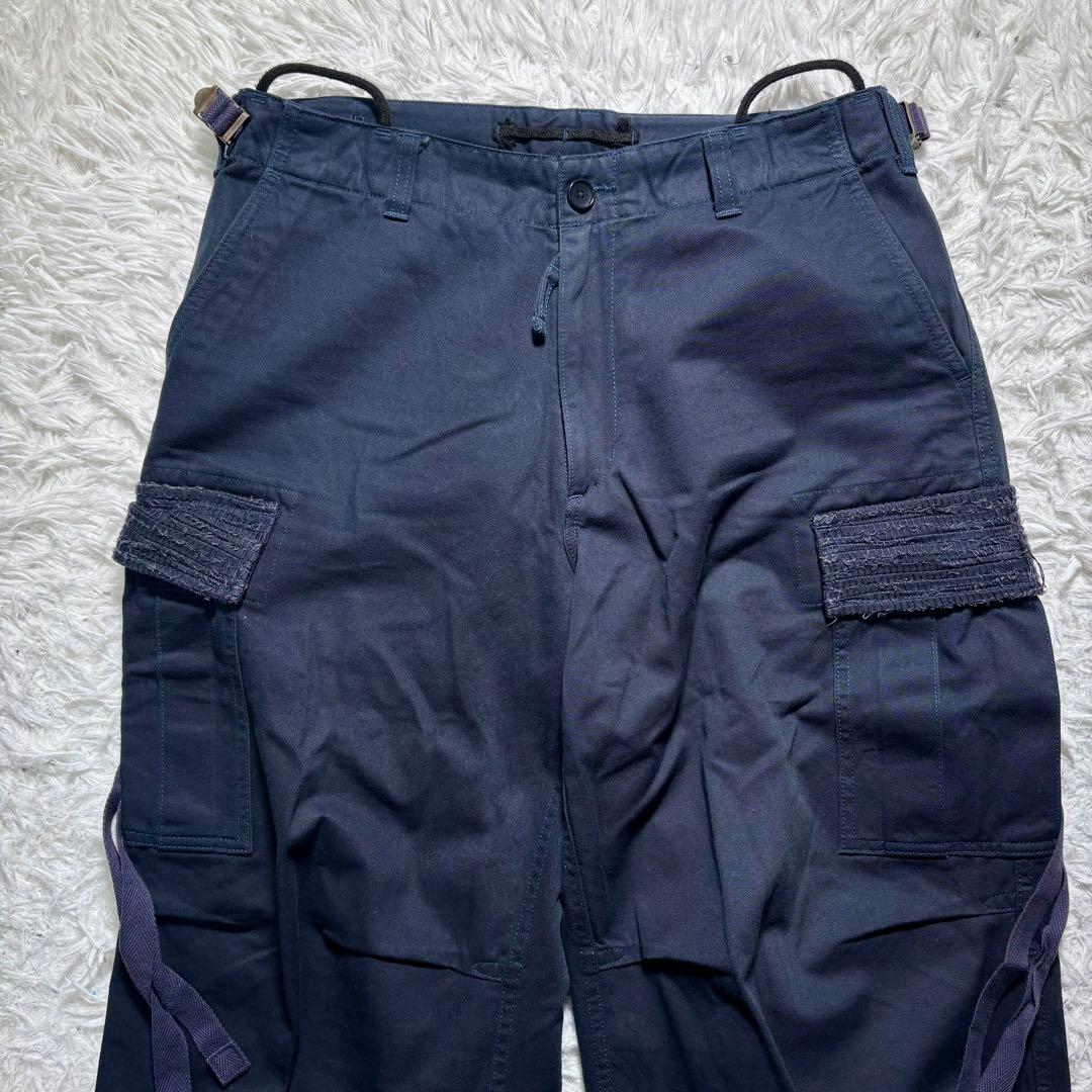 【美品】KUON カーゴパンツ　ミリタリー　ネイビー　M 綿　ワイド　日本製