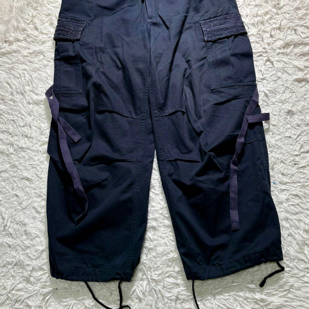 【美品】KUON カーゴパンツ　ミリタリー　ネイビー　M 綿　ワイド　日本製