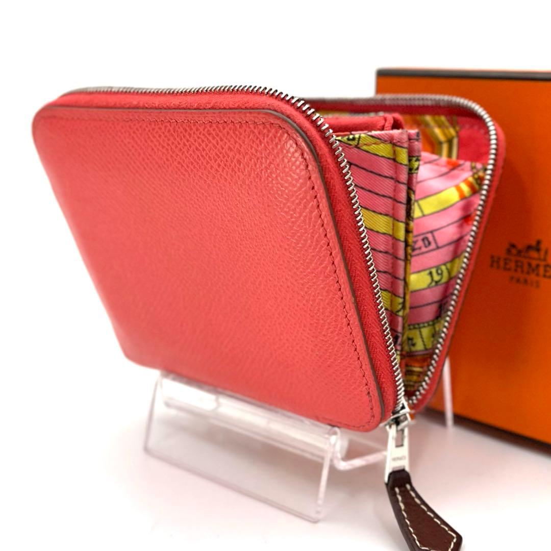 極美品 HERMES エルメス アザップ シルクイン コンパクト ピンク