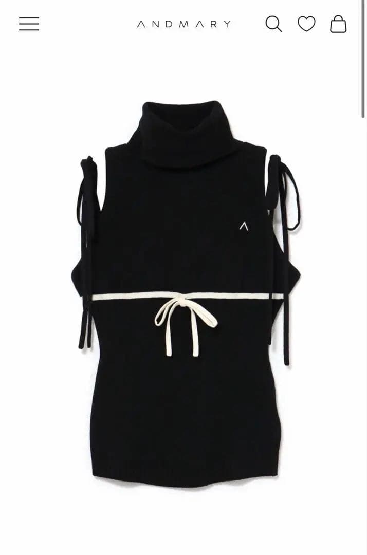 【正規品】超美品 Andmary adele ribbon tank black