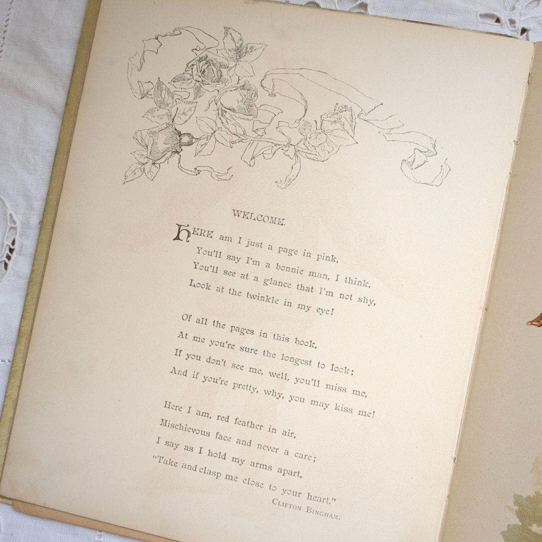 ハナフサ 超稀少1892ヴィクトリアン絵本 ヴンテージ 洋書古書 児童書