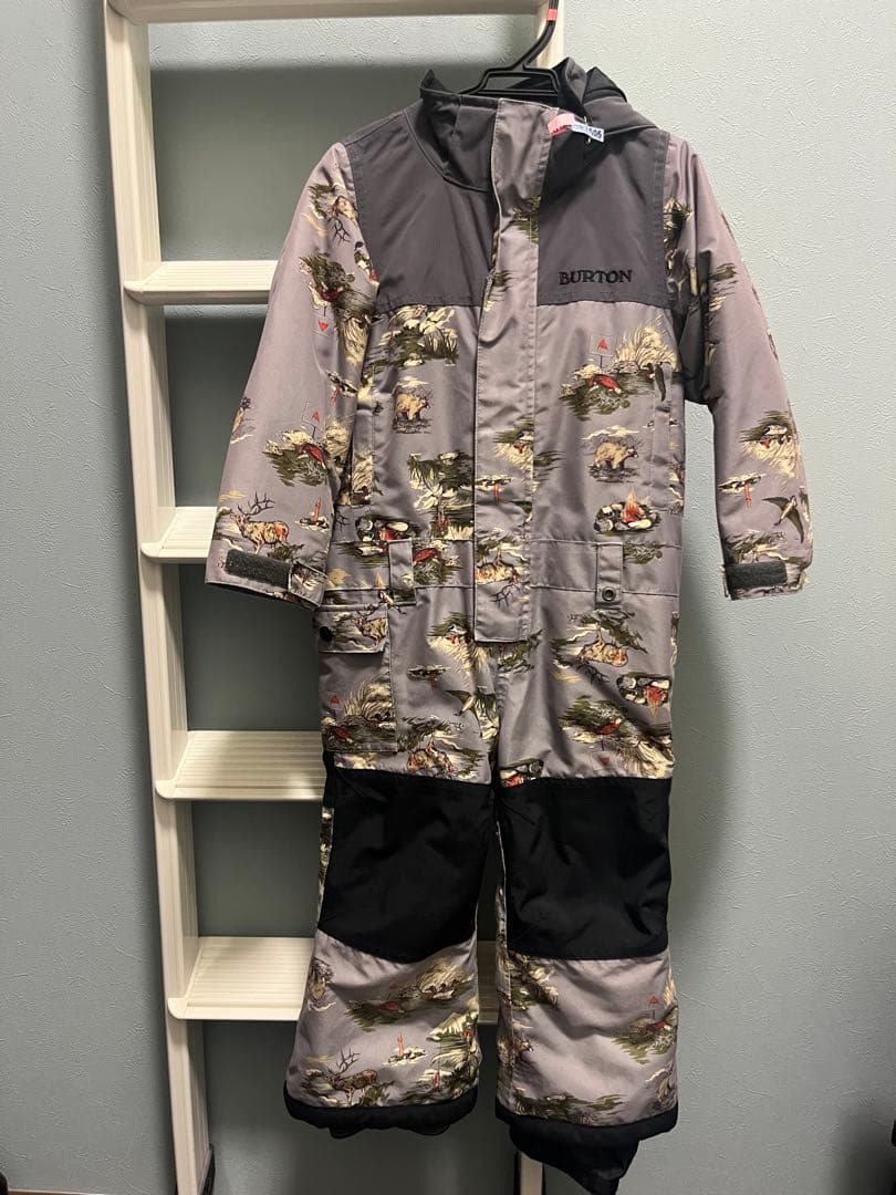 Burton スキーウェア つなぎ　動物柄　グレー