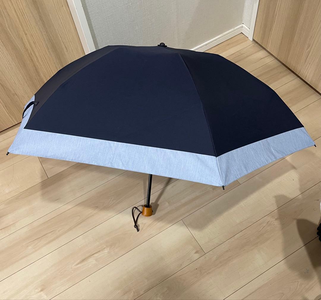 サンバリア 折りたたみ日傘 ３段折 / コンビ ネイビー 美品 サンバリア100