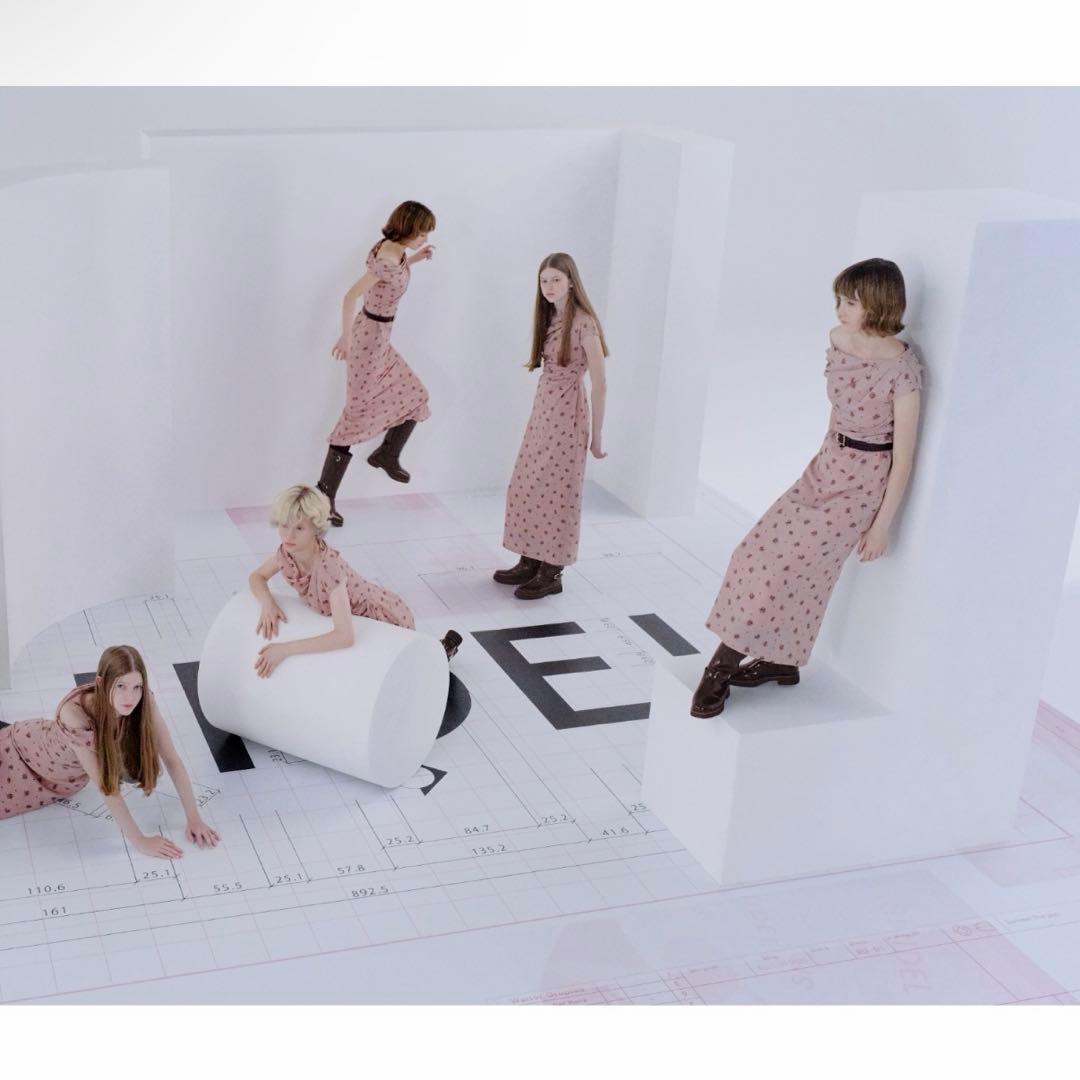 SNIDEL フラワープリントドレープワンピース PNK