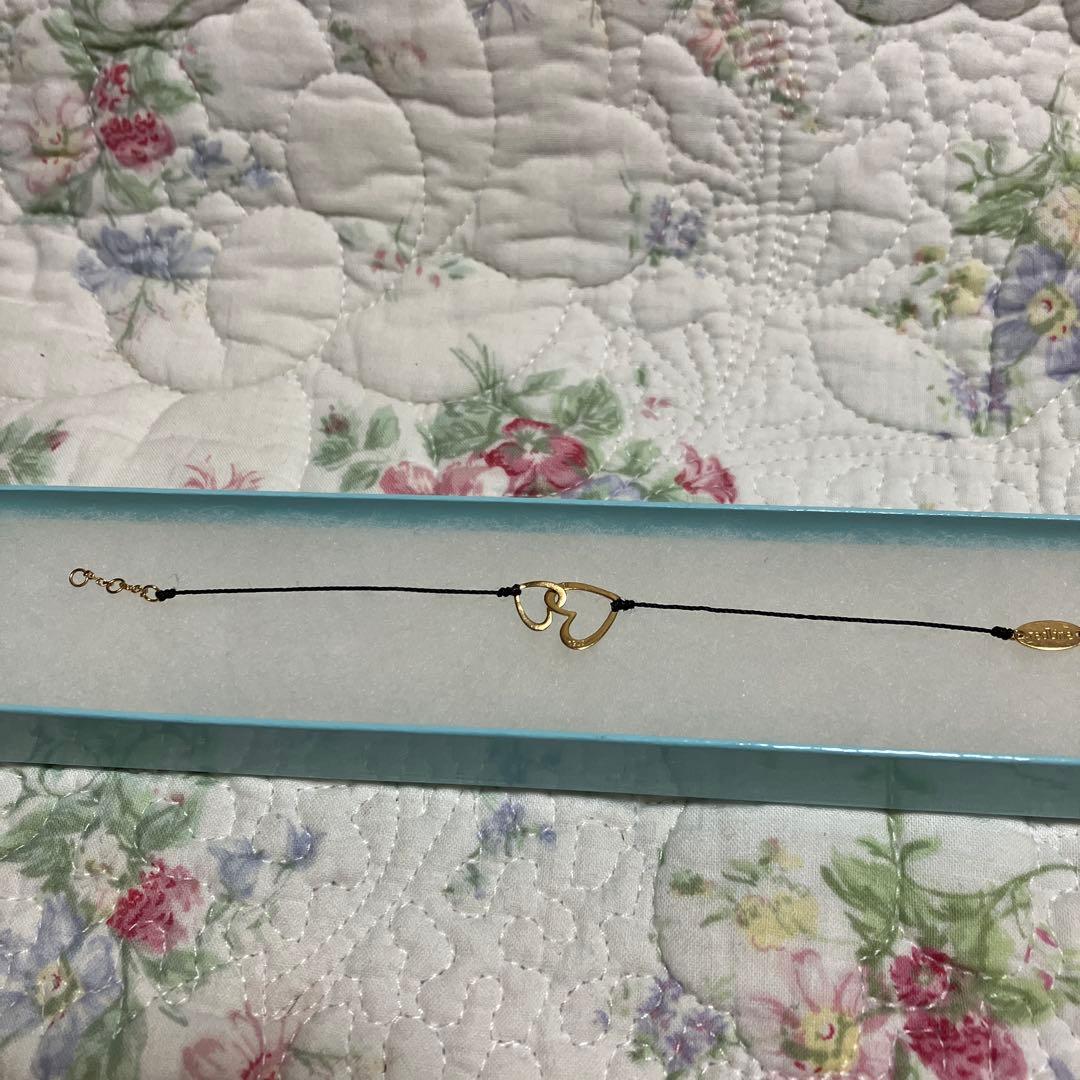 レッドライン　K18YGダブルハートブレスレット