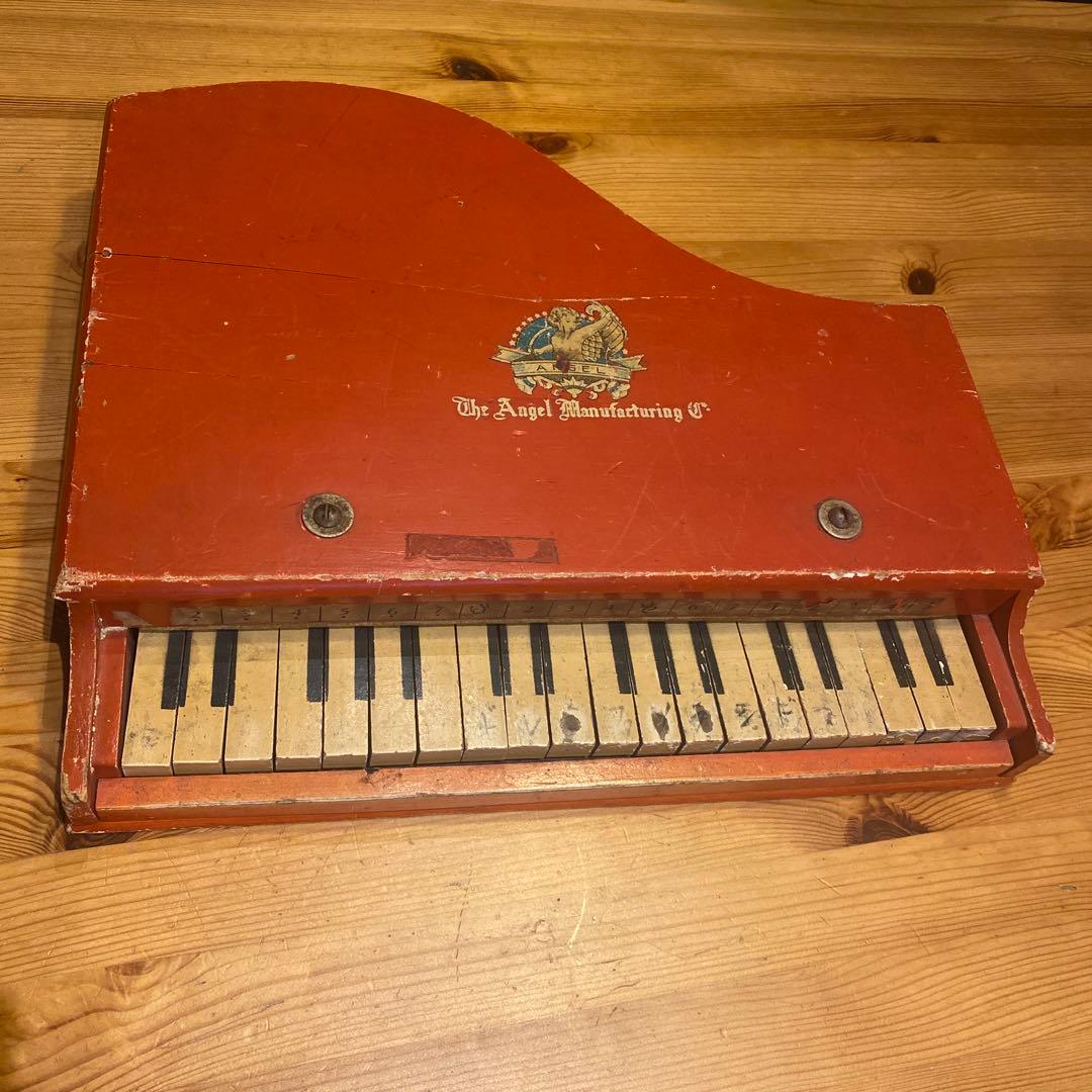 f*)様 ヴィンテージ 赤い木製ピアノ 25鍵盤