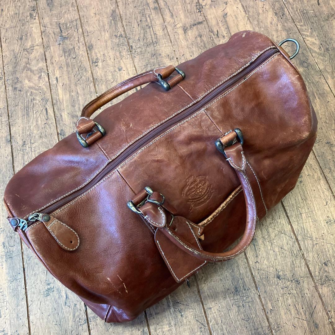 昭和レトロ ボストンバッグ トラベルバッグ ハンドバック 旅行バッグ レザー