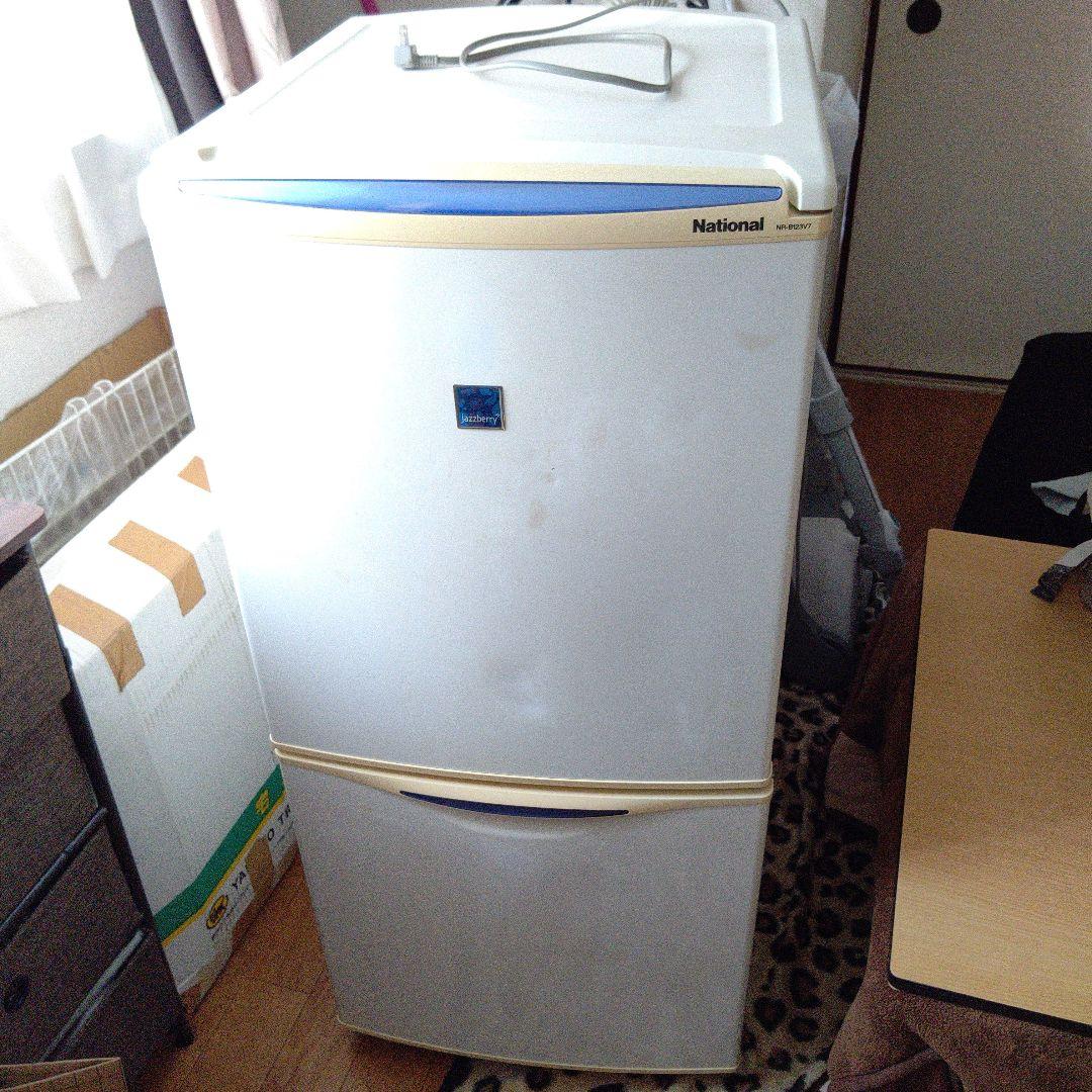 ナショナル☆2ドア冷凍冷蔵庫☆レトロ☆ホワイト&ブルー2005年製☆稼働品