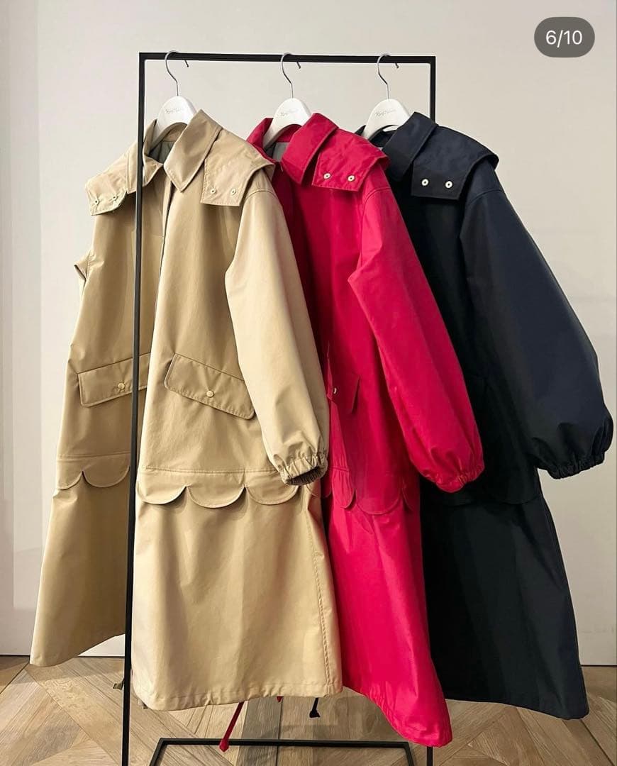 【新品】レインコート2way scallop water proof coat