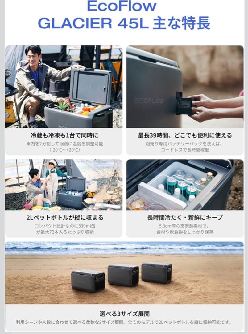 S*I様 [新品・未使用] EcoFlow GLACIER 45L ポータブル冷