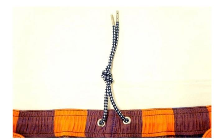 パンツ THREE FACE EASY SHORTS-NAVY x ORANGE