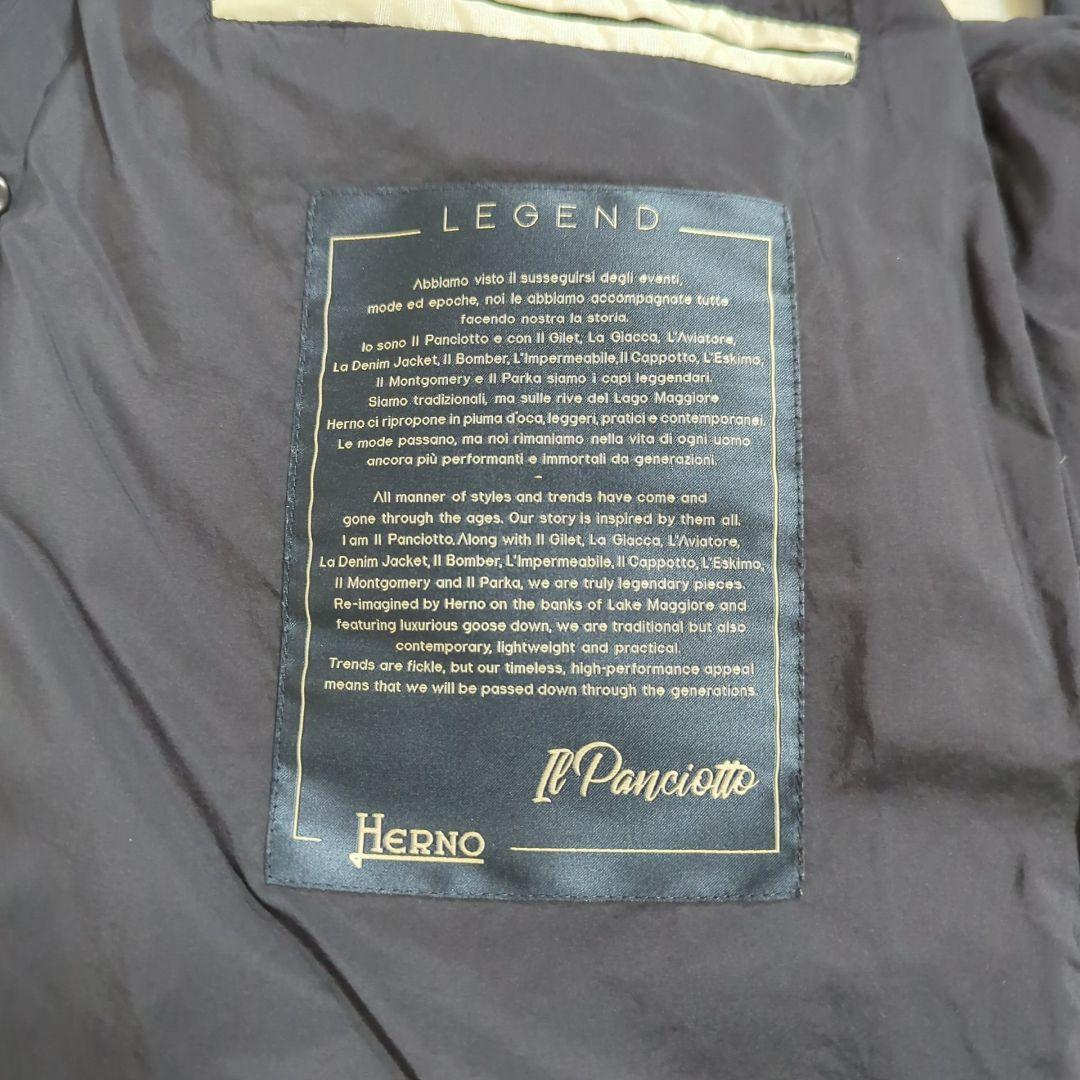 未使用級 48 HERNO LEGEND ダウンベスト シングルボタン ネイビー