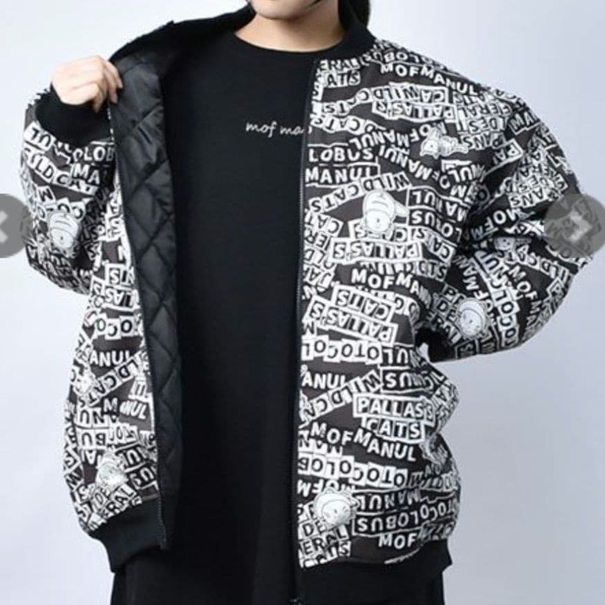 専用 mof manul モフマヌル 総柄 中綿 ブルゾン モノクロ