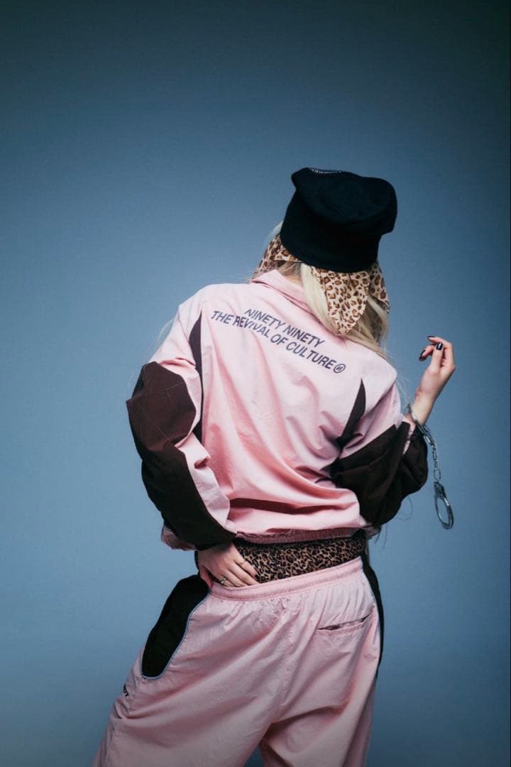 9090 NINETYNINETY ナイロンジャケット ピンク/ブラウン