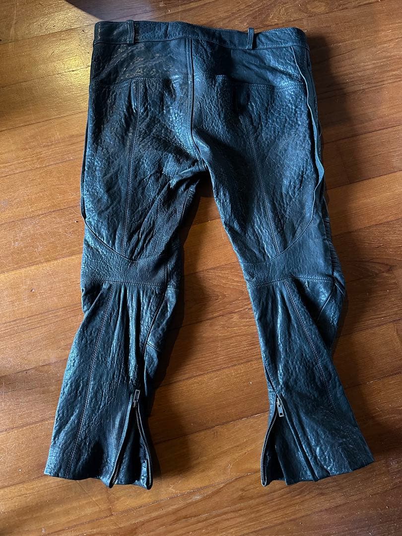 14aw ハイダーアッカーマン レザーバイカーパンツ S