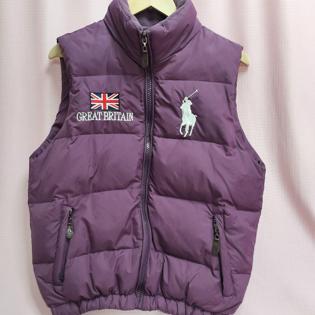 ヴィンテージ ビッグポニー ダウンベスト★ポロ ラルフローレン 背番号 刺繍