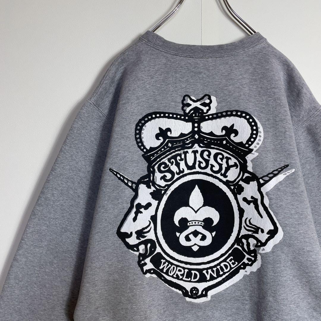 【超希少】ステューシー スウェット 90s バックでかプリント 人気Lサイズ