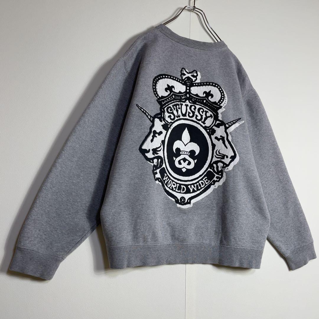【超希少】ステューシー スウェット 90s バックでかプリント 人気Lサイズ