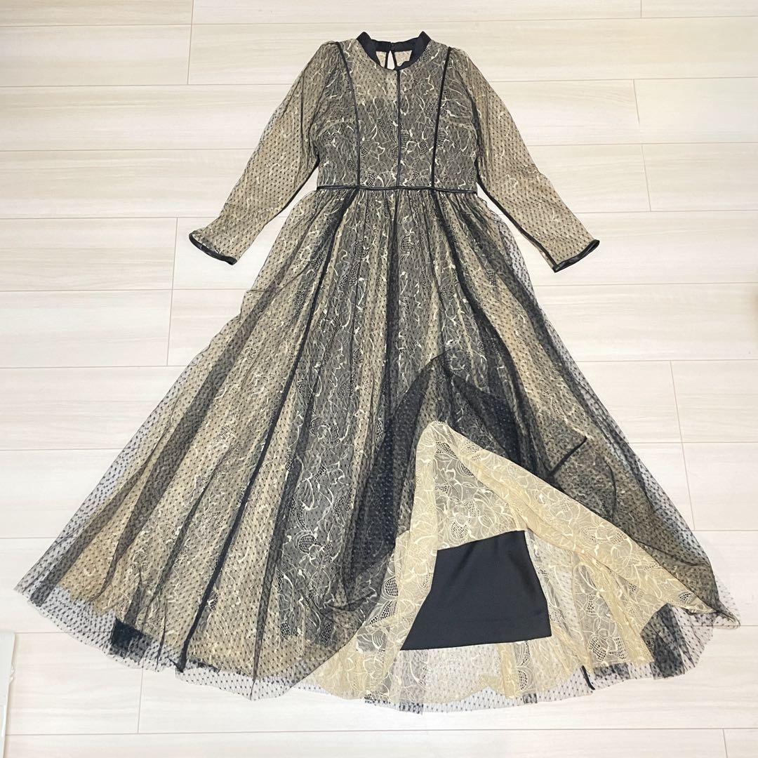 極美品✨FRAY I.D チュールレイヤード フレアワンピ 結婚式・特別な日に