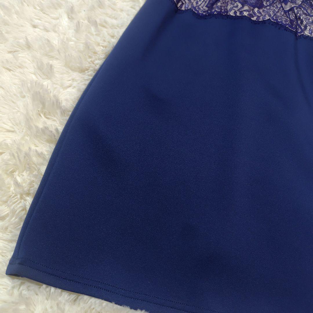 【美品♡定価８万】タダシショージ　リボンベルト付きレースドレス　ネイビー　2