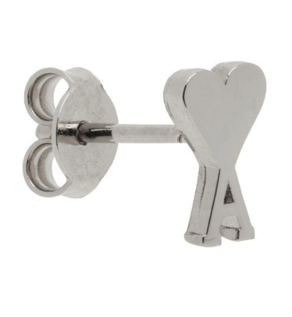 ハート A型 　AMI PARIS★シルバー シングルピアス