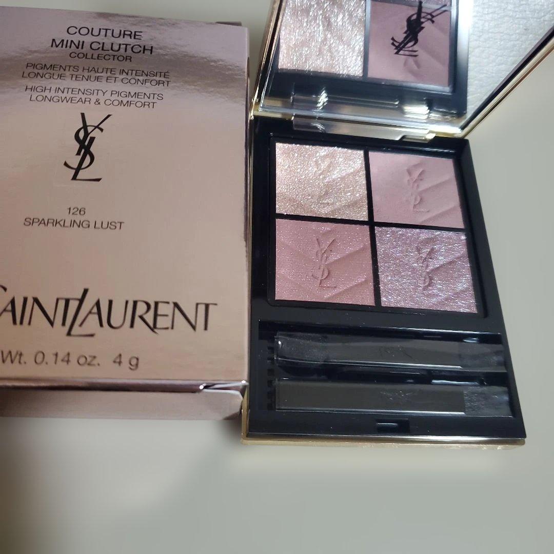 美品イヴサンローラン クチュールミニクラッチ 126 スパークリングラスト