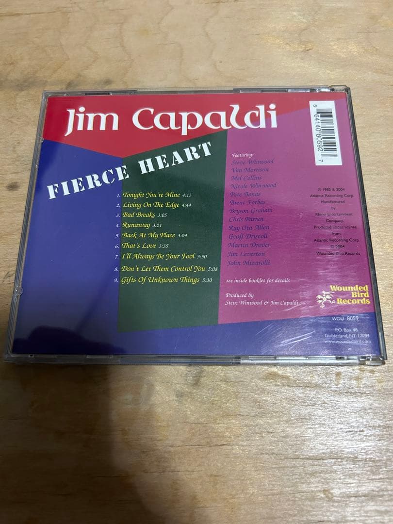 洋楽 Jim Capaldi Fierce Heart CD