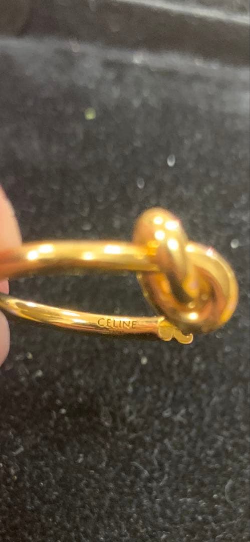 CELINE ゴールドトーン ノットデザイン ピアス(片耳用)