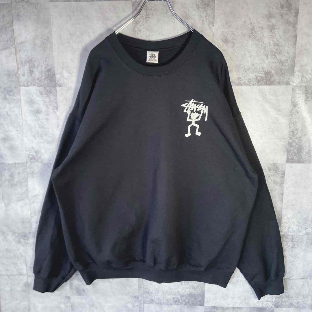 ステューシー シャドーマン スウェット USA製 90’s 古着 XL ブラック