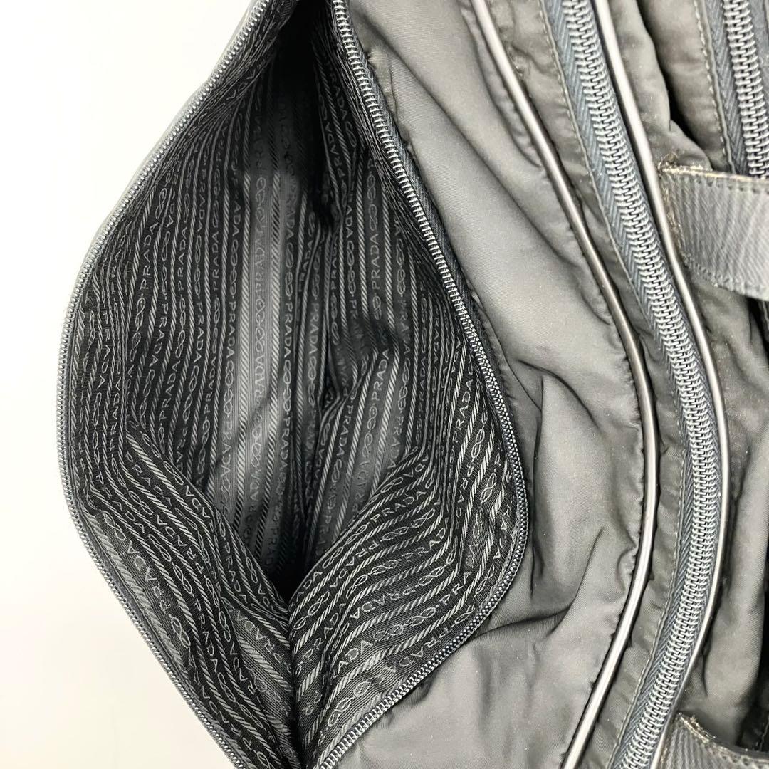 プラダ　2way ボストンバッグ　ショルダー紐付　ナイロン　サフィアーノ　黒