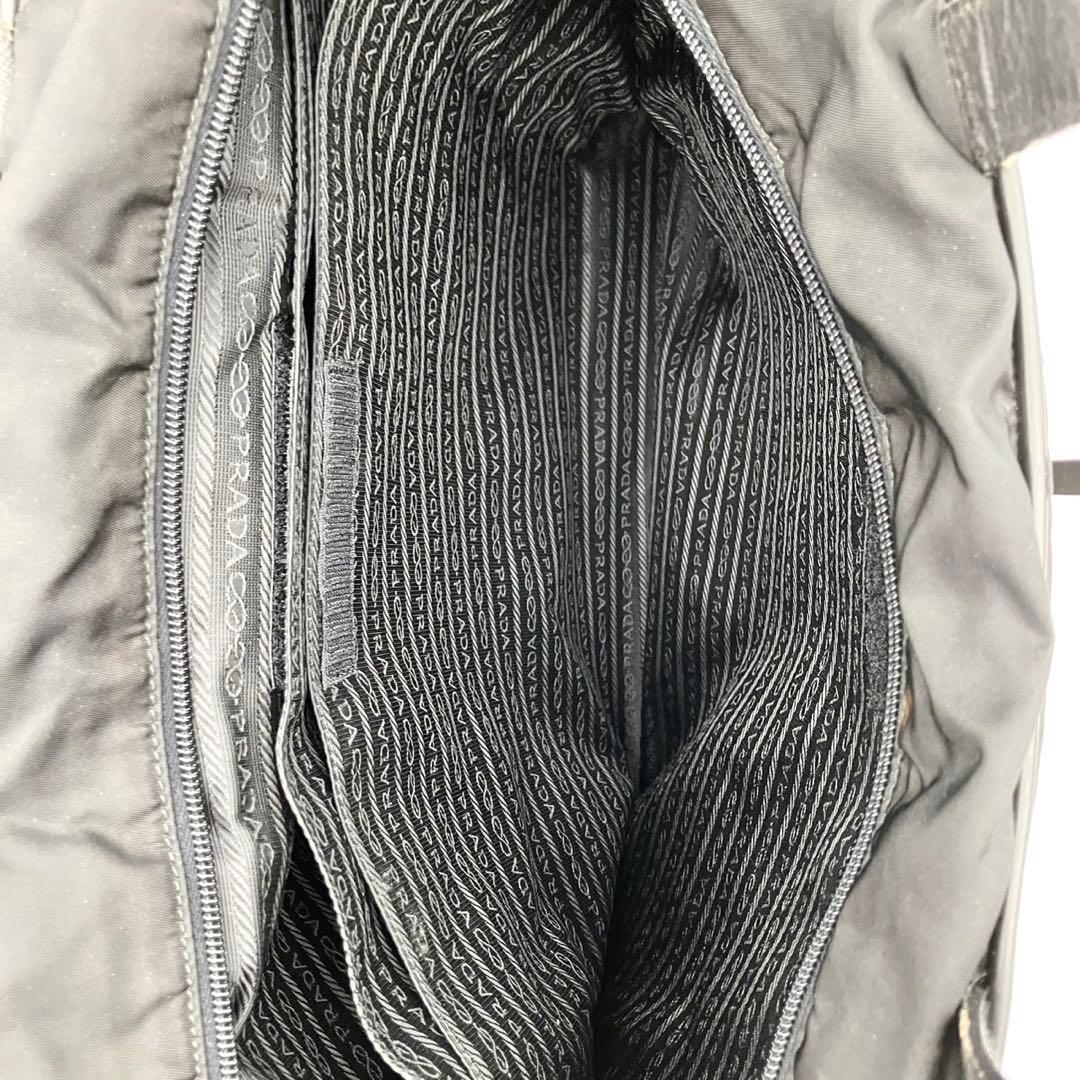 プラダ　2way ボストンバッグ　ショルダー紐付　ナイロン　サフィアーノ　黒