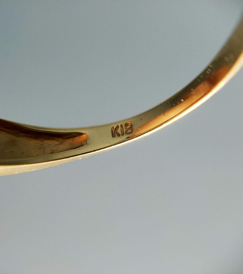 K18 18金 一粒 ルビーリング 指輪 12号 ダイヤモンド