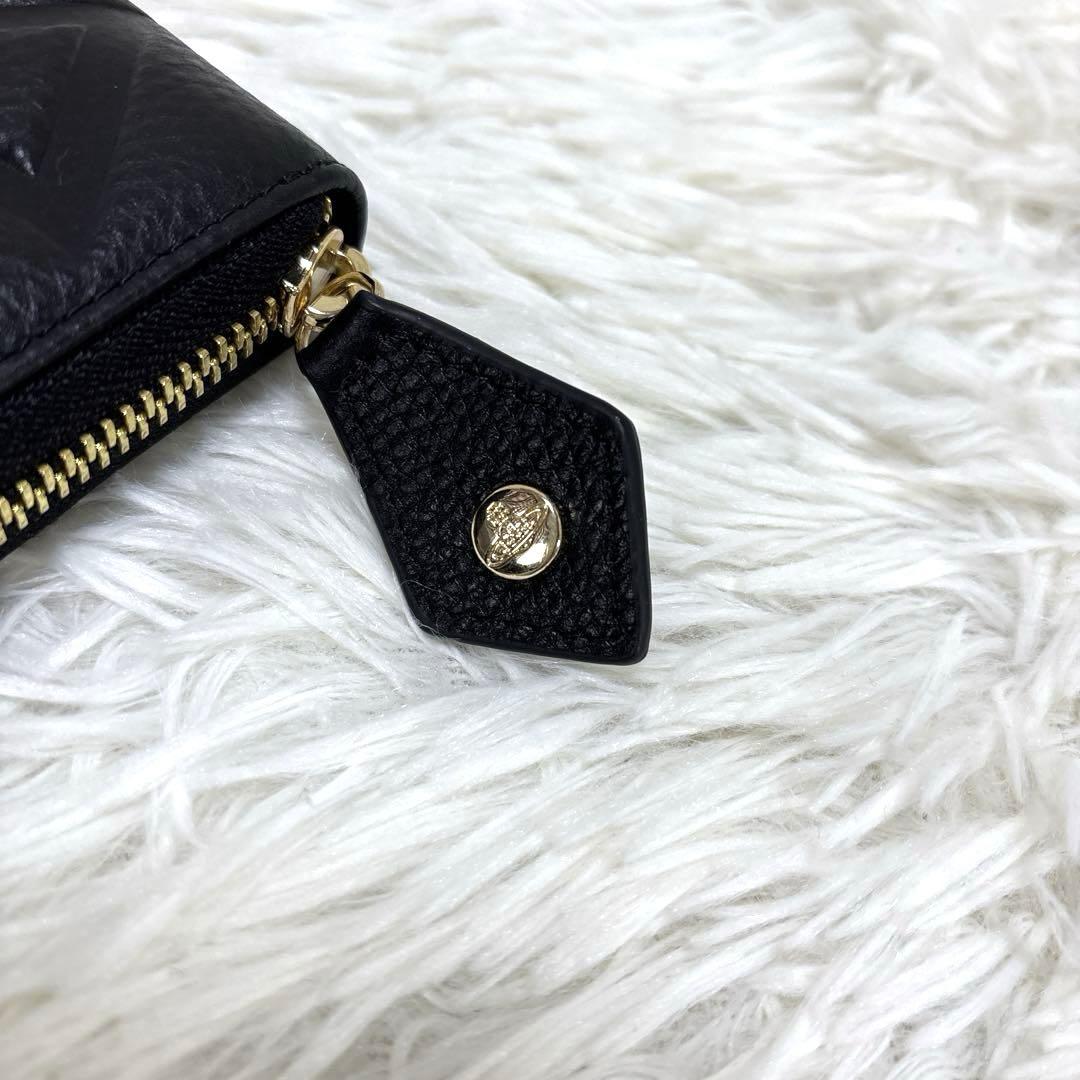美品✨Vivienne Westwood 長財布　ラウンドジップ　エンボス　黒