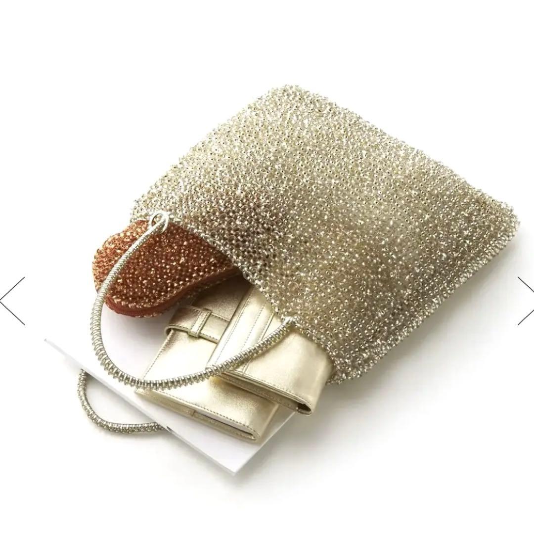 【保存袋付き】アンテプリマ　ワイヤーバッグ✨人気色シルバーゴールド✨ラージ