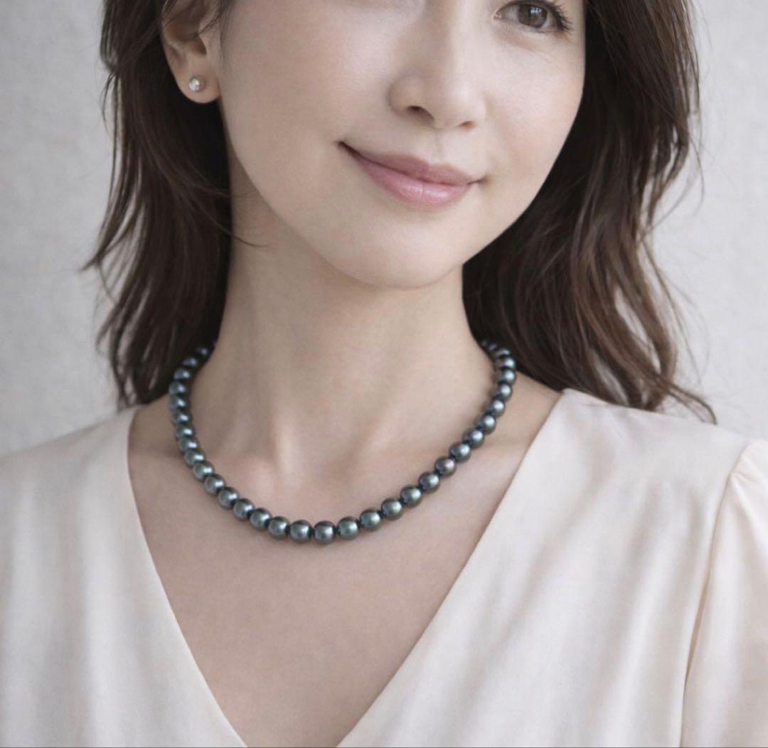 【照り強✨干渉色◎】あこや本真珠 シルバーグレーパールネックレス 7mm 美珠