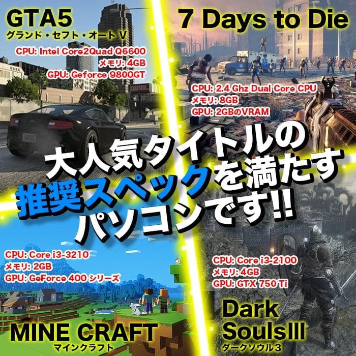 【激安ゲーミングPCフルセット】i5 7400 NVIDIA MS Office