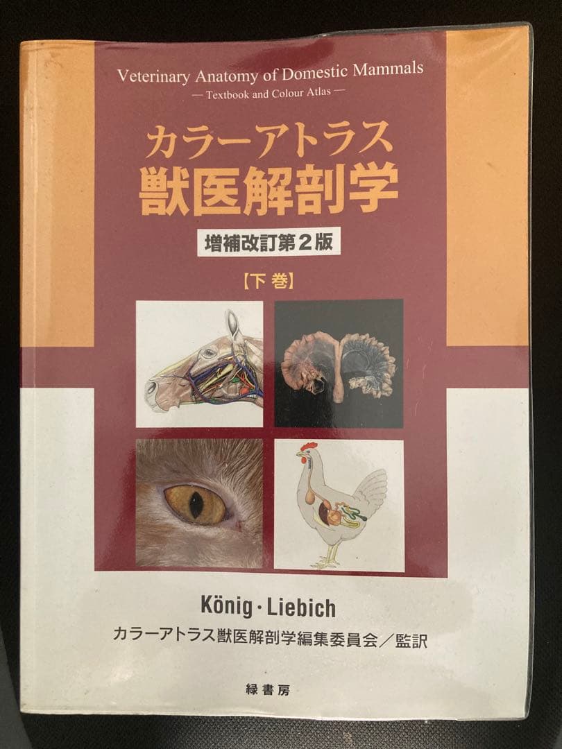 獣医解剖学 増補改訂第2版 上下巻セット
