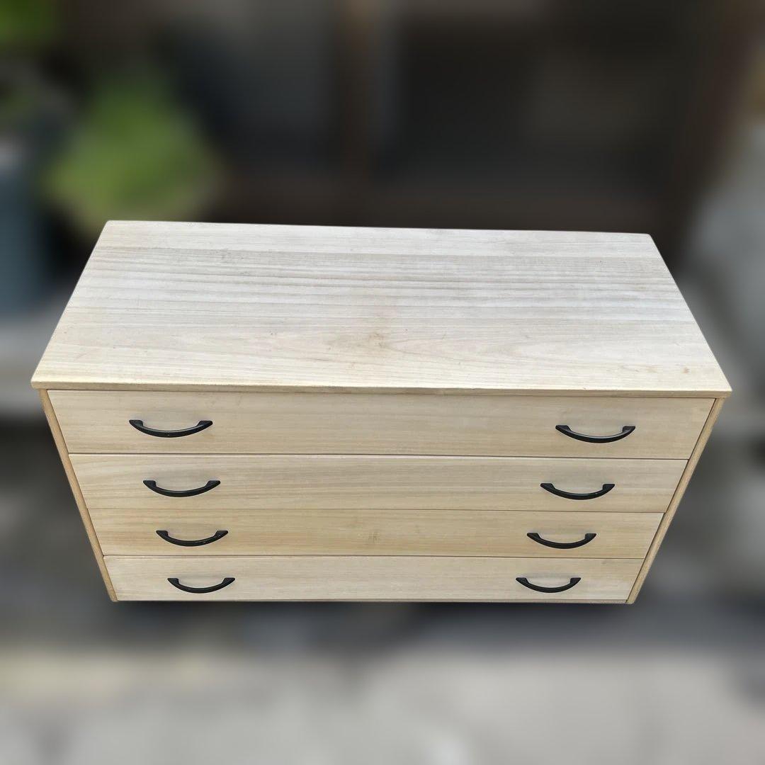 桐箪笥　4段 キャスター付