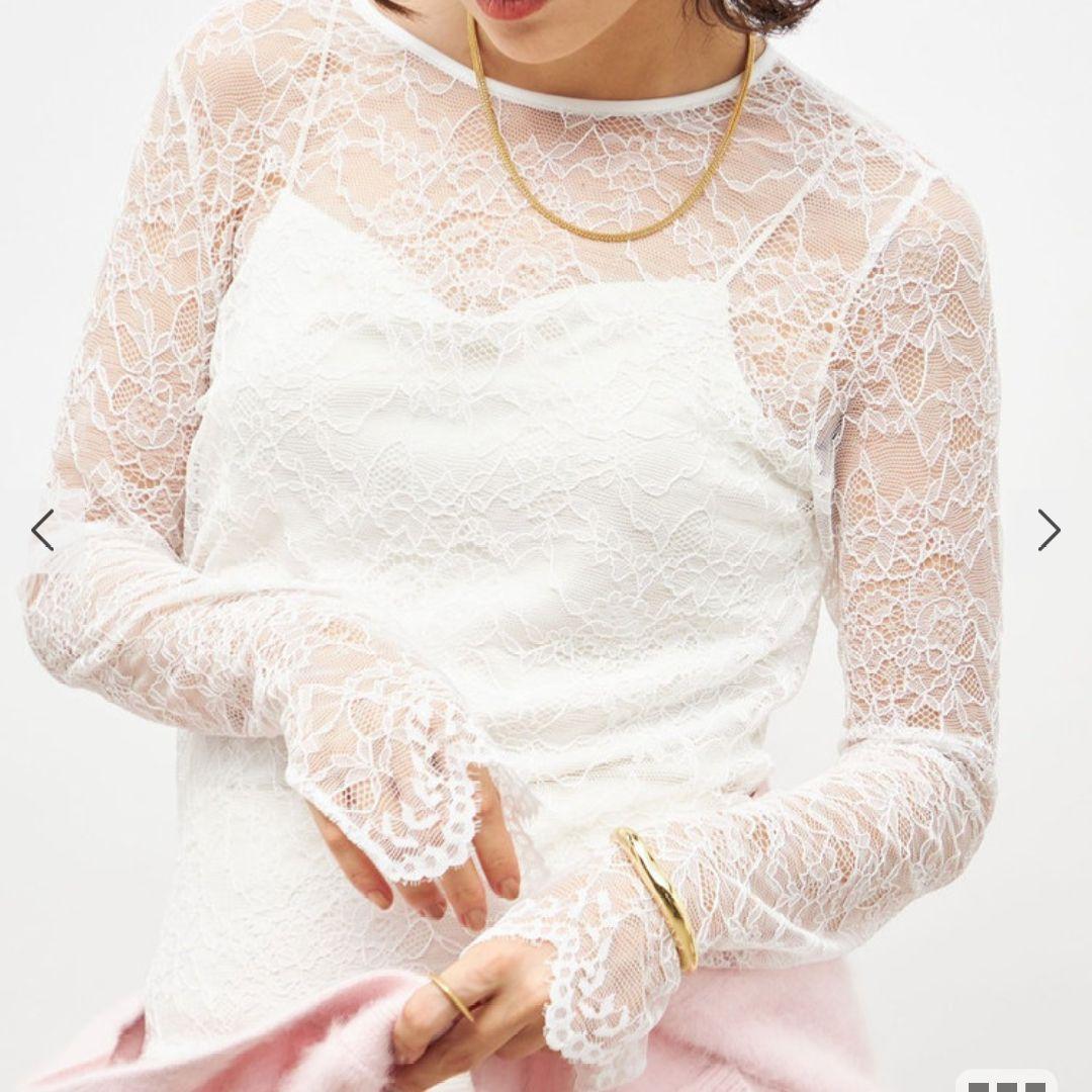 「めぐっち様」ウォッシャブルラッセルレースＴブラウス