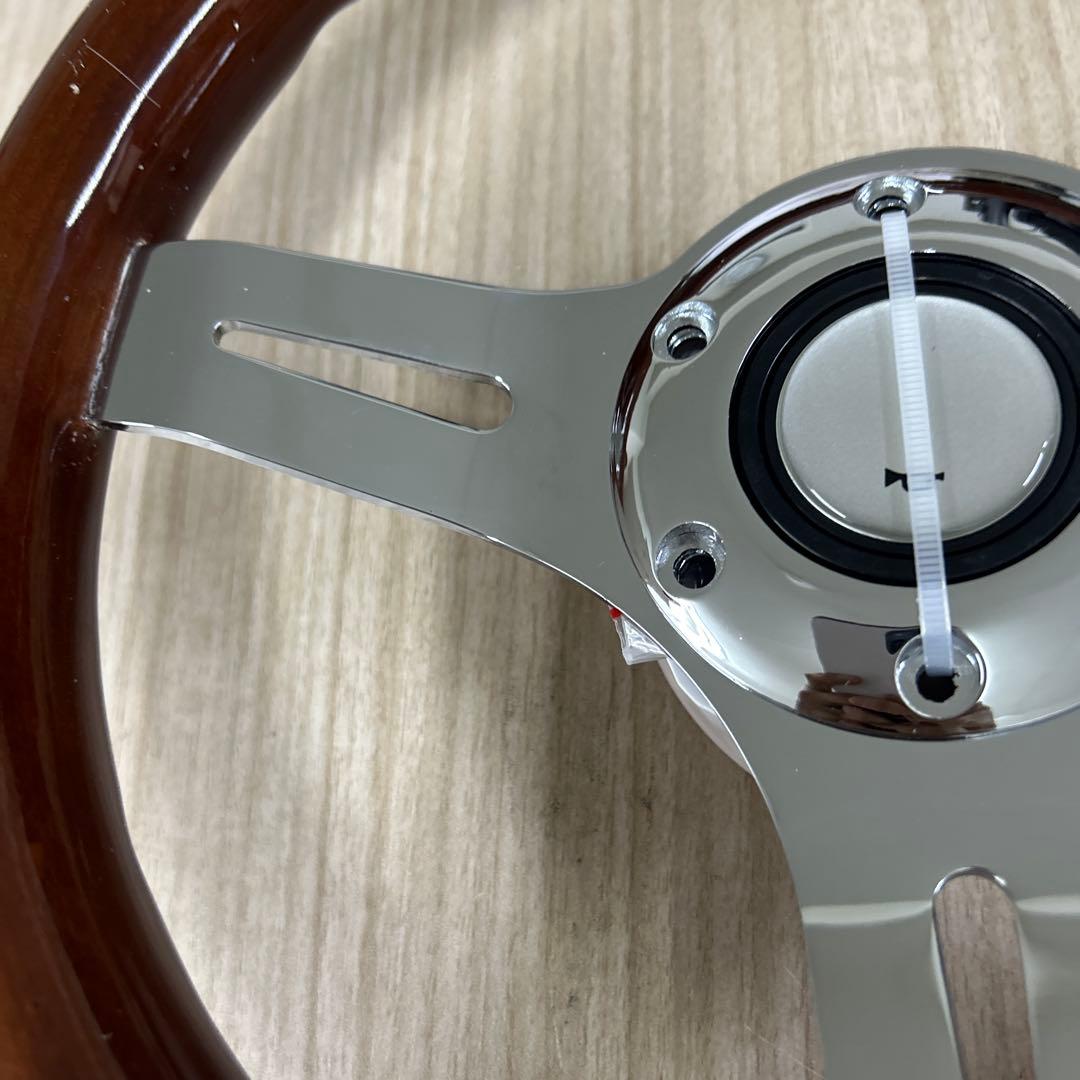 29パイ　ウッドとクロームの3本スポークステアリング