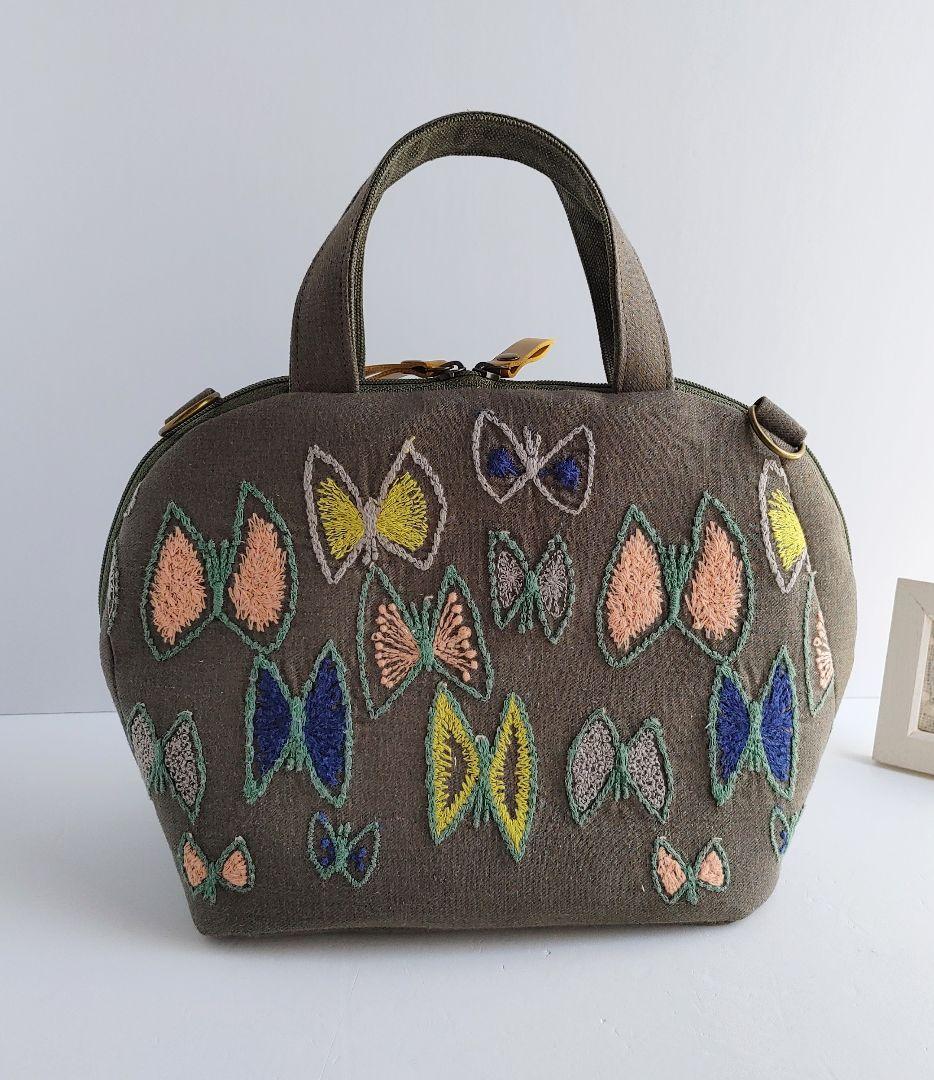 ミナペルホネン　レア　sky flower　ミニサイズまるいショルダーバッグ　秋