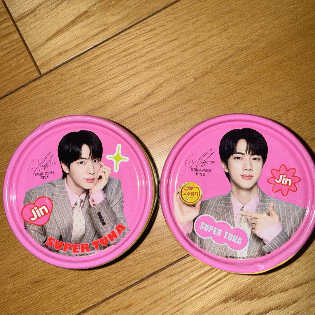 【即購入⭕️】BTS☆JIN ジン ドンウォン ツナ缶 ピンク ステッカー6缶